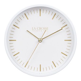 La Crosse Technology White Etta Metal Silent Quartz Clock