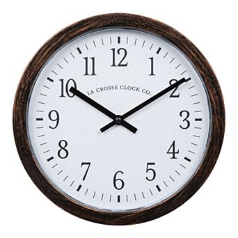 La Crosse Technology Oil-Rubbed Bronze Quartz Analog Hidden Shelf Wall Clock
