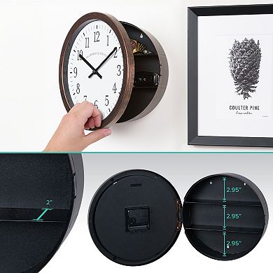 La Crosse Technology Oil-Rubbed Bronze Quartz Analog Hidden Shelf Wall Clock