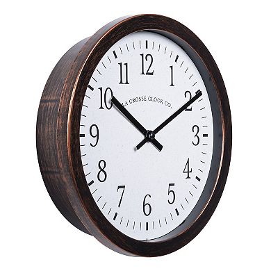 La Crosse Technology Oil-Rubbed Bronze Quartz Analog Hidden Shelf Wall Clock