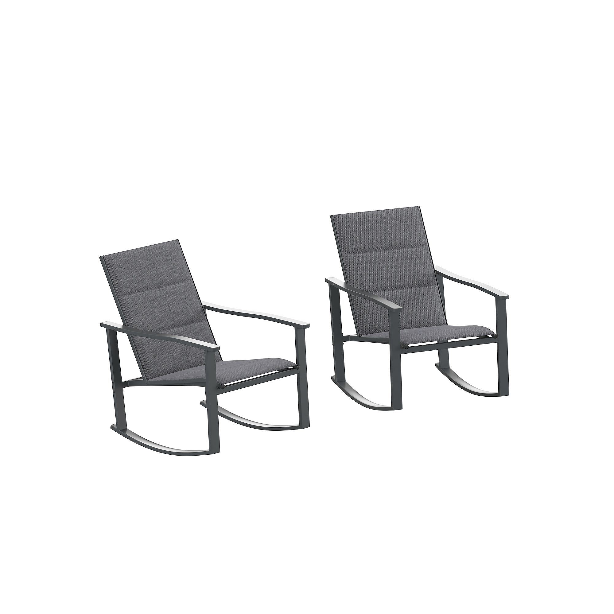 Flash Furniture Brazos Indoor/Outdoor Rocking Chair 2-piece Set, Black