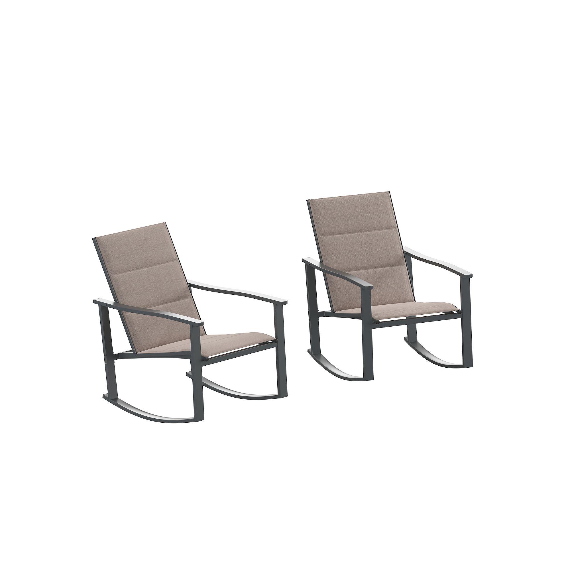 Flash Furniture Brazos Indoor/Outdoor Rocking Chair 2-piece Set, Brown