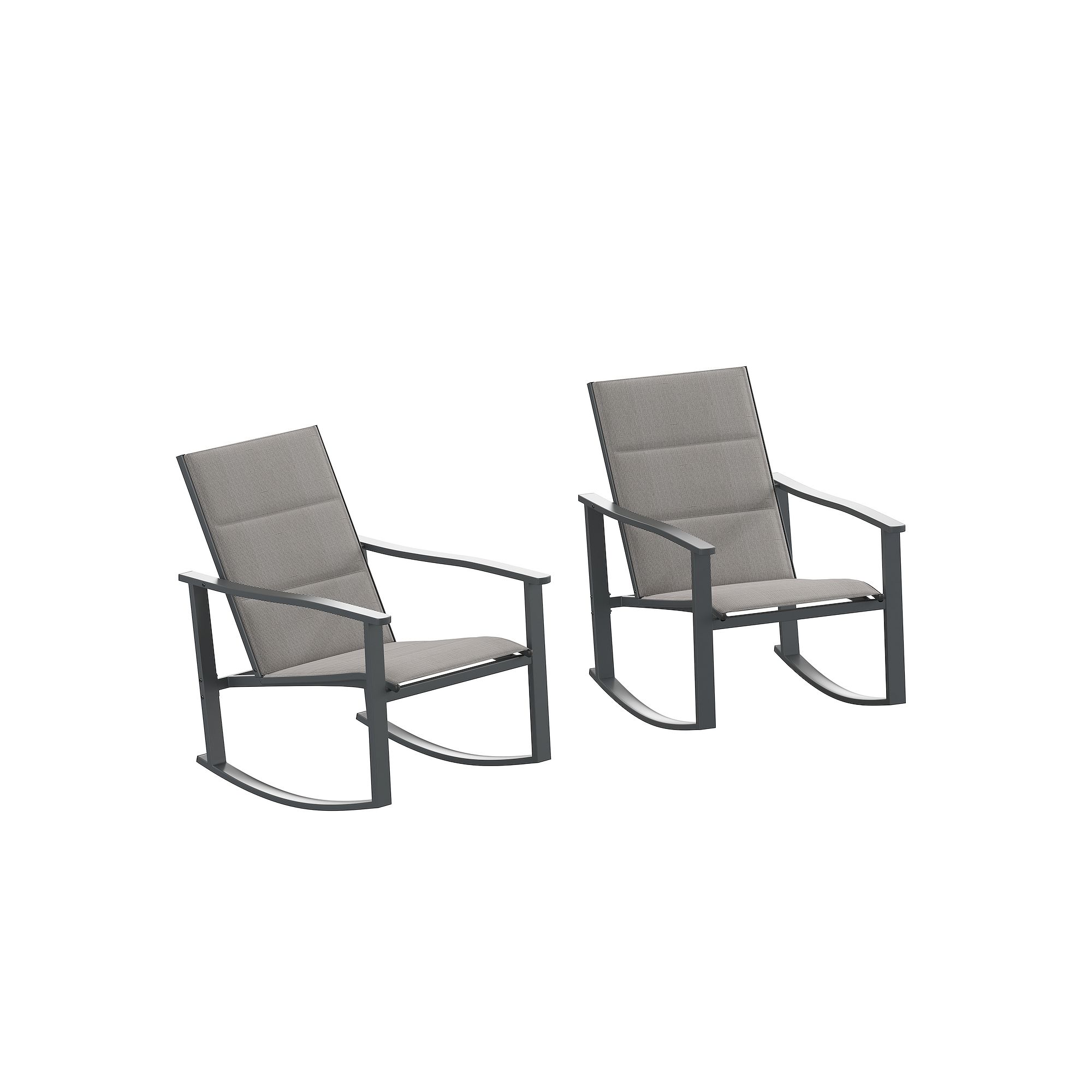 Flash Furniture Brazos Indoor/Outdoor Rocking Chair 2-piece Set, Gray