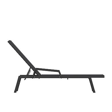 Flash Furniture Brazos Adjustable Chaise Lounge Chair with Arms