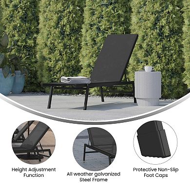 Flash Furniture Brazos Outdoor Adjustable Chaise Lounge Chair