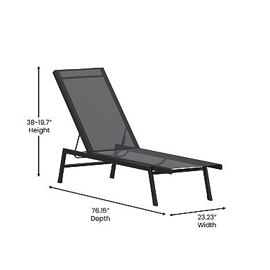 Flash Furniture Brazos Outdoor Adjustable Chaise Lounge Chair