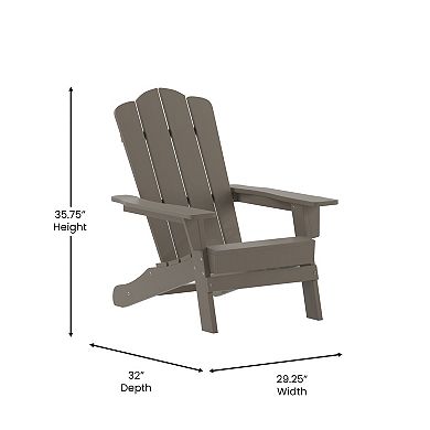 Flash Furniture Newport Outdoor Adirondack Chair with Cup Holder
