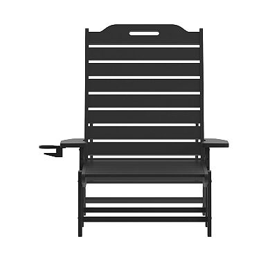 Flash Furniture Monterey Adjustable Adirondack Lounger with Cup Holder