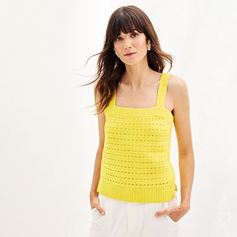 Women's Sonoma Goods For Life® Squareneck Crochet Sweater Tank Top