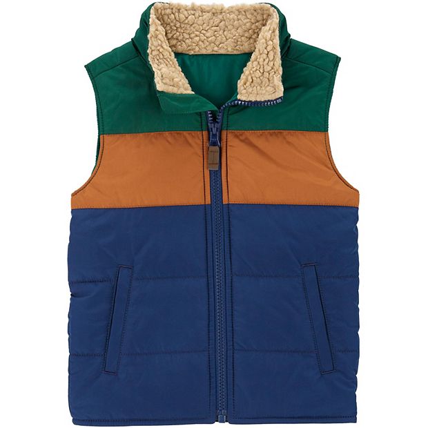 【はこぽす対応商品】 Boy Toddler Carter's Vest Puffer Zip-Up Colorblock ジャケット・アウター