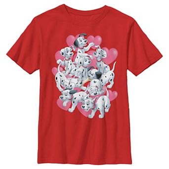 Boys 101 Dalmatians Valentine's Day Group Puppies Graphic Tee