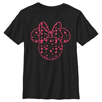 Boys 6-20 Minnie Mouse Hearts Filled Head Graphic Tee