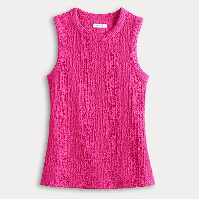 High Neck Crinkled Top