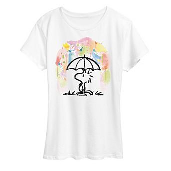 Women's Peanuts Woodstock Watercolor Graphic Tee