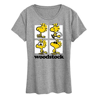 Women's Peanuts Woodstock Grid Graphic Tee