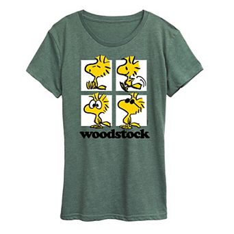 Women's Peanuts Woodstock Grid Graphic Tee