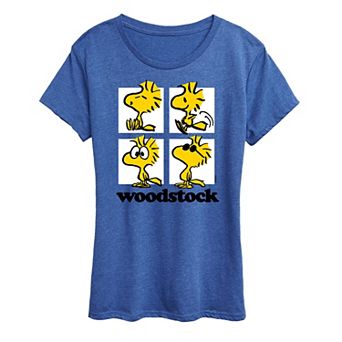 Women's Peanuts Woodstock Grid Graphic Tee