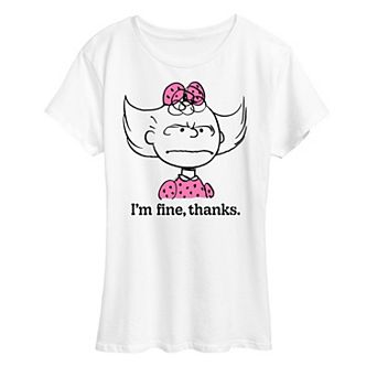 Women's Peanuts Sally Fine Thanks Graphic Tee