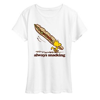 Women's Peanuts Woodstock Always Snacking Graphic Tee