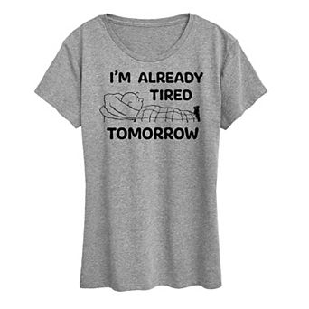 Women's Peanuts Charlie Brown Tired Tomorrow Graphic Tee