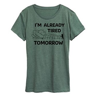 Women's Peanuts Charlie Brown Tired Tomorrow Graphic Tee