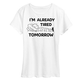 Women's Peanuts Charlie Brown Tired Tomorrow Graphic Tee