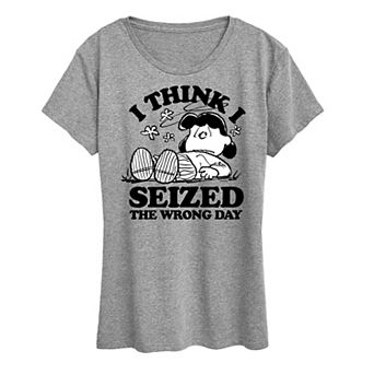 Women's Peanuts Lucy Seized The Wrong Day Graphic Tee