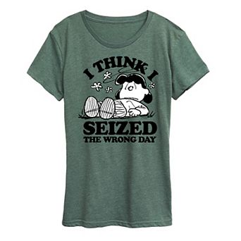 Women's Peanuts Lucy Seized The Wrong Day Graphic Tee