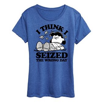 Women's Peanuts Lucy Seized The Wrong Day Graphic Tee