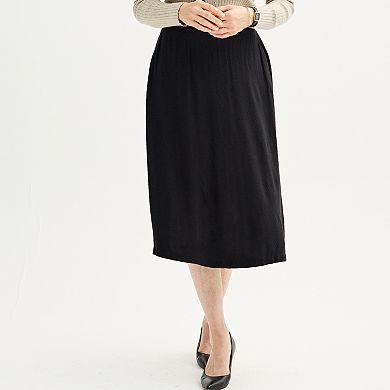 Women's Croft & Barrow Tiered Polished-Front Pull-On Skirt