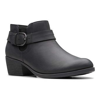 Clarks® Charlten Rae Women's Buckle Detail Leather Ankle Boots