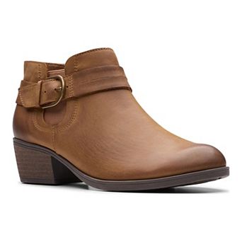Clarks® Charlten Rae Women's Buckle Detail Leather Ankle Boots