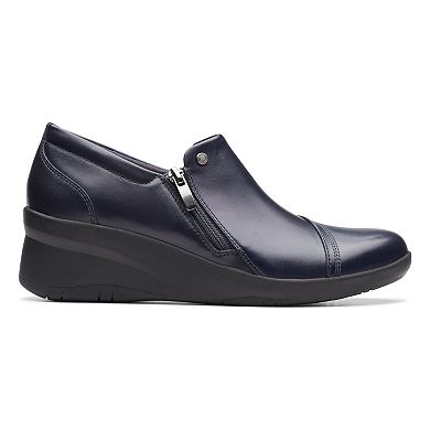 Clarks Suttyn Zip Women's Leather Wedge Shoes