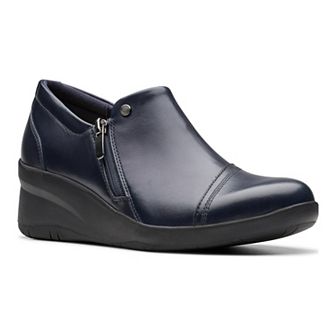 Clarks® Suttyn Zip Women's Leather Wedge Shoes