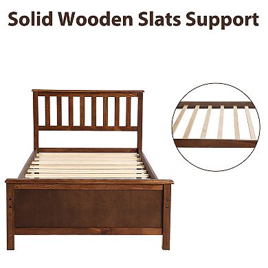 Merax Twin Size Wood Platform Bed