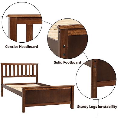Merax Twin Size Wood Platform Bed