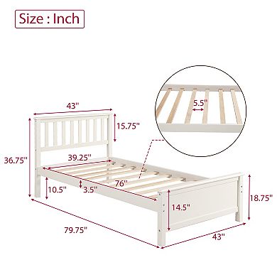 Merax Twin Size Wood Platform Bed