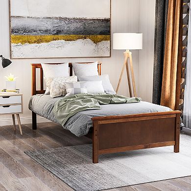 Merax Twin Size Wood Platform Bed