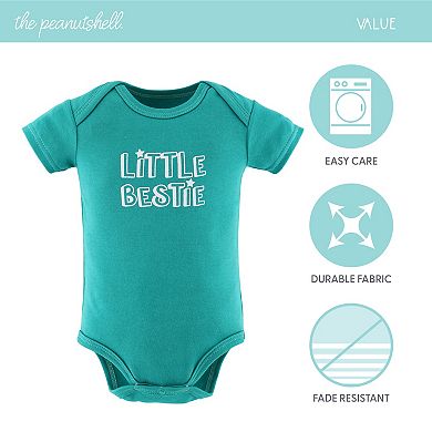 The Peanutshell Baby Boy Or Girl Bodysuits, 7-pack, Elephant Brights