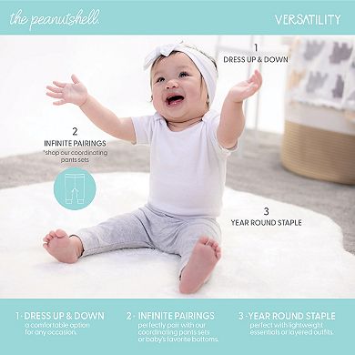 The Peanutshell Baby Boy Or Girl Bodysuits, 7-pack, Elephant Brights