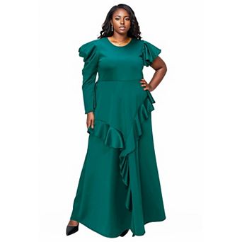Plus Size Vivienne Ruffled Maxi Dress