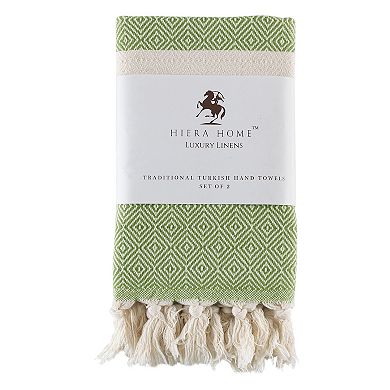 Turkish Hand Towels Set Of 2 Towels For Bathroom And Kitchen - Soft, Absorbent And Quick Dry