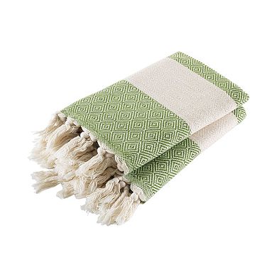 Turkish Hand Towels Set Of 2 Towels For Bathroom And Kitchen - Soft, Absorbent And Quick Dry