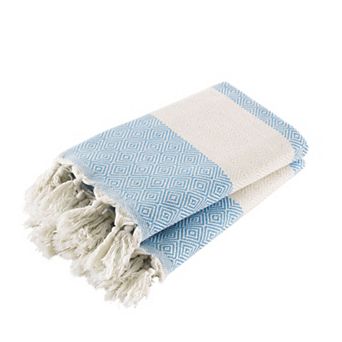 Turkish Hand Towels Set Of 2 Towels For Bathroom And Kitchen - Soft, Absorbent And Quick Dry
