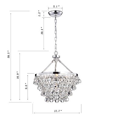 Greenville Signature 5-Light Crystal Chandelier For Dining/Bedroom, Hallway, Living Room