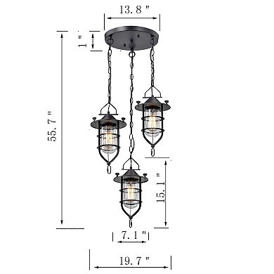 Greenville Signature 3-Light Pendant for Dining/Living Room,Kitchen Island