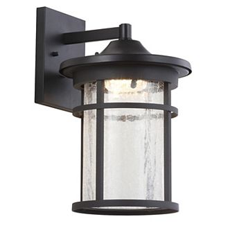 Campo Outdoor Wall Lantern Crackled Glassmetal Integrated Led Wall Sconce