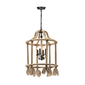 Greenville Signature 4-Light Lantern Cylinder Chandelier for Dining/Living Room, Bedroom, Entryway