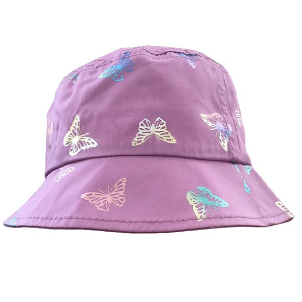 Infant To Toddler Bucket Hat With Shimmering Butterflies, Girl's Or Boy