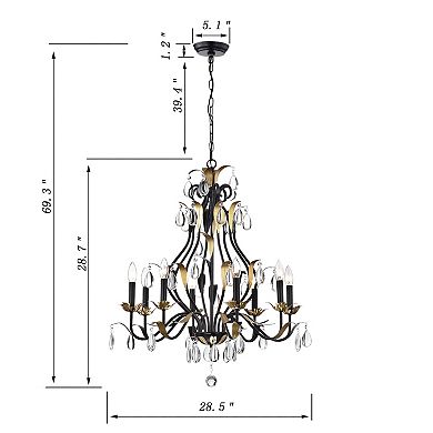Greenville Signature 8-Light Candle-Style Chandelier For Dining/Bedroom, Hallway, Living Room